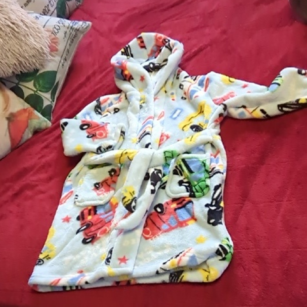 Colorful Kids' Hooded Robe ,Soft Fleece, 3-4 Years 120cm